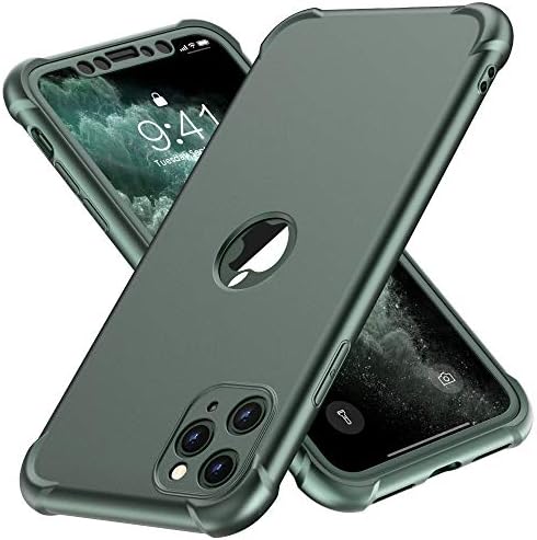 ORETECH Designed for iPhone 11 Pro Case, with[2x Tempered Glass Screen Protector] Full body Shockproof Heavy Duty Protection Ultra Thin Hard PC Silicone TPU Bumper Cover for iPhone 11 pro-Black
