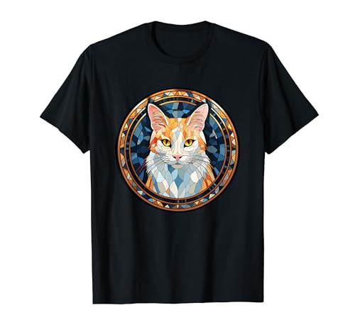 Lampe en verre teinté motif chat turc Van T-Shirt