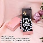 LMXXVJ Women Jewelry Set Platinum Plated Necklace Open Ring Earrings Bracelet Set,Birthday/Anniversary Mother’s Day Jewelry Gifts for Mom/Wife/Sister/Best Friend - Image 5