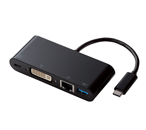 エレコム ドッキングステーション usb-c ハブ パワーデリバリー対応 DVIタイプ ブラック DST-C04BK