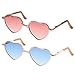 SM SunniMix Süße Farbige Brillen Mit Farbverlauf, 1/6 Herzförmige Brille Für 12 Zoll Blythe Takara Puppe, Legierungsrahmen, Pinkfarbene Und Blaue Linse