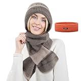 Bufanda con gorro a prueba de viento, con diadema (Gris)
