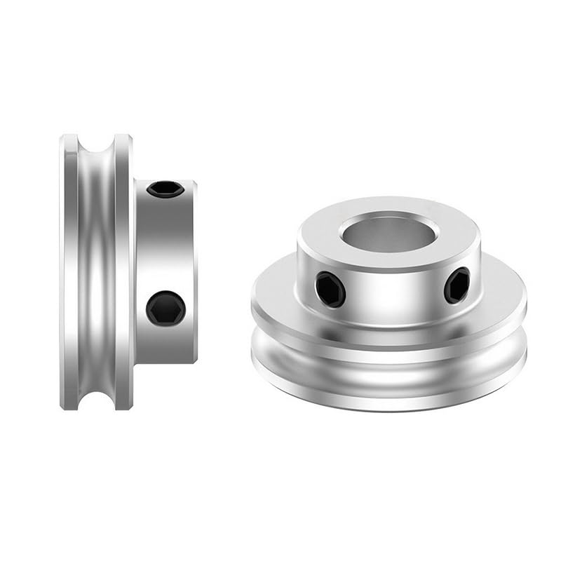 Aluminum Alloy 4mm Pu Round Single Groove Pulley Transmission Wheel Small Motor Pulley Round Pulley (1, 6MM/40MM)