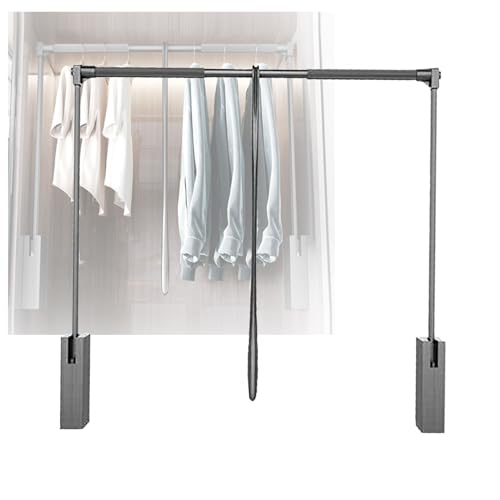 Tringle de penderie rabattable pour optimiser un grand dressing