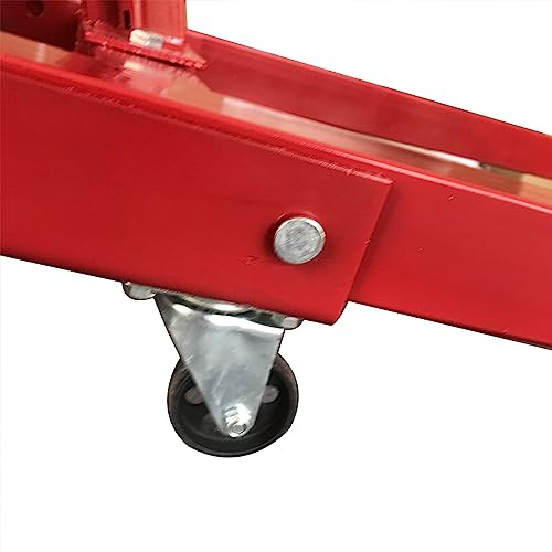 TUFFIOM 2 TON Folding Hydraulic Engine Crane, Motor Hoist 4400lbs Lifting Capacity Shop Crane Lift Cherry Picker, w/Telescopic Boom and Legs, Heavy Duty Steel