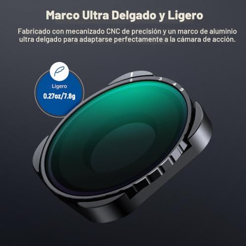 Filtro ND variable Neewer ND4-32 para cámara de acción con vidrio multicapa 6