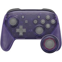 eXtremeRate Clear Atomic Purple Octagonal Gated Sticks Faceplate Backplate Handles, DIY Replacement Grip Housing Shell Cover for Nintendo Switch Pro Controller- Controller NOT Included