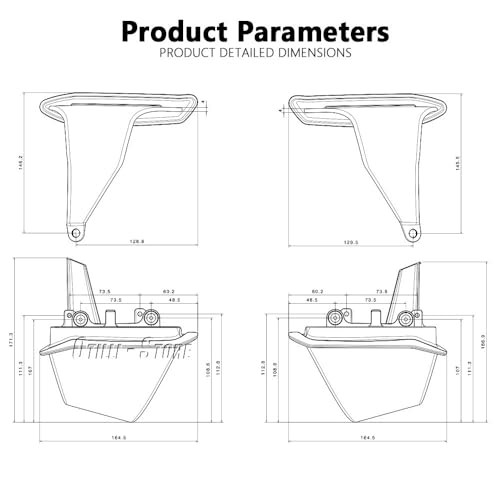 Kit d'ailerons latéraux moto carénage ailes pour Monster 950 Plus et 937 SP - 7