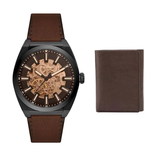 Montre Fossil homme Heritage cuir et portefeuille Ingram en coffret cadeau