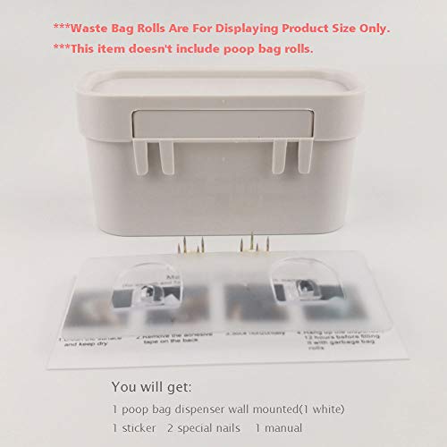 Outdoor Dog Bag Dispenser Wall Mount Poop Bag Dispenser For Yard Fence Indoor Pet Waste Bag Holder Fits 4 Little Rolls(White) #TOP5