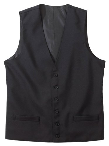 Edwards Garment Men's V-Neck Fully Lined Firenza Vest, Black, L L #TOP2