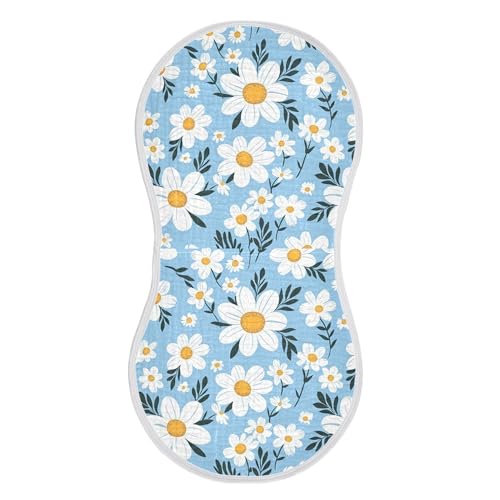 xigua Daisy Pattern Baby Burp Cloths for Newborn Boys and Girls 2 Pack, Soft & Absorbent Cotton Baby Burp Cloth, Baby Washcloths, Newborn Towel, Burp Rags