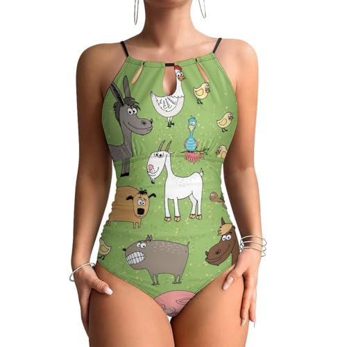 Maillots de bain une pièce femme animaux de la ferme swimsuit confortable