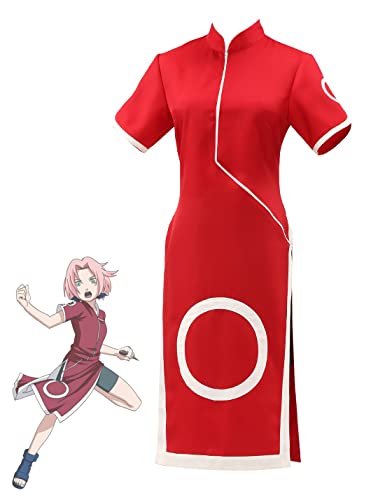 Anime Cosplay Costume Haruno Sakura Cheongsam Shorts Suits Halloween Party Skirt Outfits
