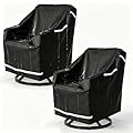 Patio Chair Covers for Outdoor Furniture Waterproof, Heavy Duty Patio Rocking Chair Covers of 2 Pack, 32.5" W x 31.5" D x 30.5" H, Outdoor Lawn Patio Furniture Covers for Lounge Deep Seat, Black