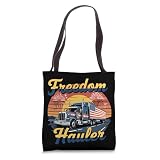Freedom Hauler Patriotic Trucker USA Semi Truck & Fireworks Tote Bag