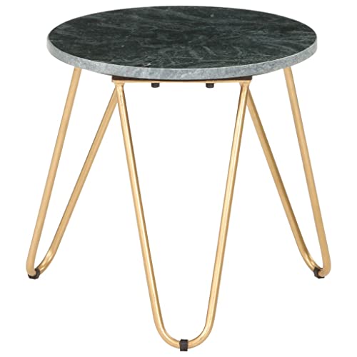 Table d'appoint aspect marbre vert et structure haut de gamme