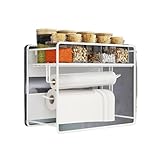 WEZANHIアイアンアート マグネット式多機能洗濯機・冷蔵庫収納ラック (ホワイト,シングルレイヤー)