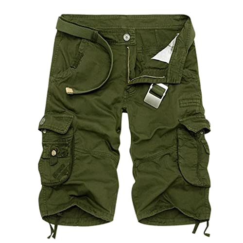 Pantaloncini cargo casual da uomo, alla moda, in cotone traspirante,