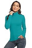 TAIPOVE Women's Cotton Long Sleeve Turtleneck Top Stretchy Soft Slim Fit Basic Layer T Shirt...