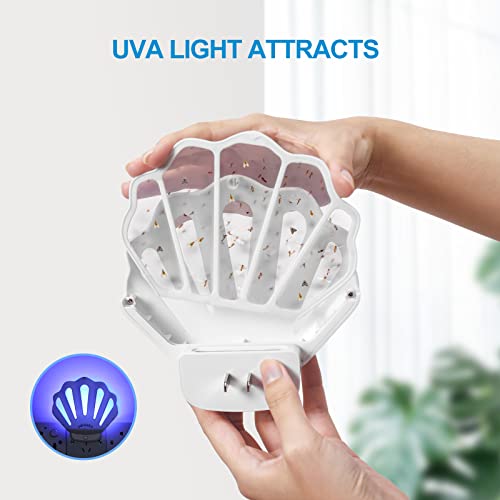 Flying Insect Trap Hu002 Plug-In Fly Trap Indoor, Electric Bug Killer Indoor Gnat Catcher Fly Tapper With Night Light Uv Attractant Catcher For Bedroom, Kitchen, Office (1 Pack, White) #TOP2