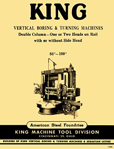 King 84"-100" VTL Vertical Boring Turning Machine Parts Manual