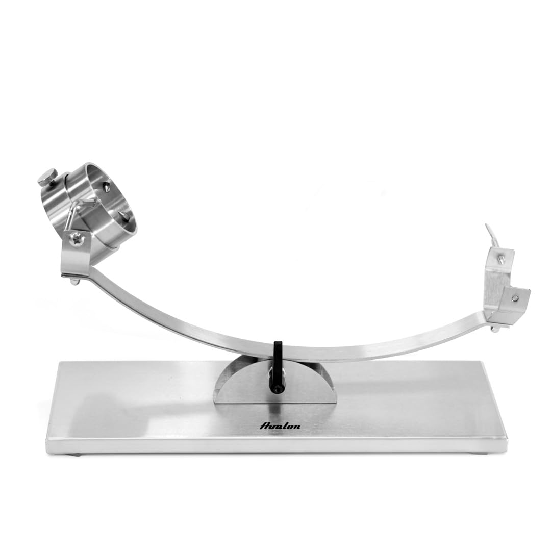 Avalon Jamonero basculante con Cabezal Giratorio de Acero Inoxidable, Soporte para Jamón, Plateado, 50 x 18 x 20,5 cm