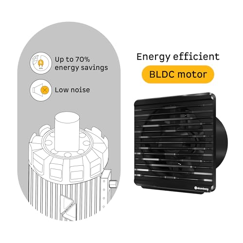 Image of atomberg Efficio Orb Exhaust Fan 150mm (6 Inches) |BLDC Motor|6.8W| Low Noise|2000 RPM|Ideal for Bathroom,Kitchen|Easy to Clean |Installation-Round Cut (153mm) | 2 Years Warranty (Gloss Black)