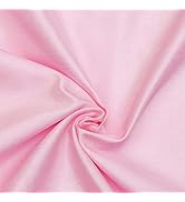 Fabric Mart Direct Soft Pink Faux Silk Fabric by The Yard, 42 inches or 107 cm Width, 1 Yard Pink...