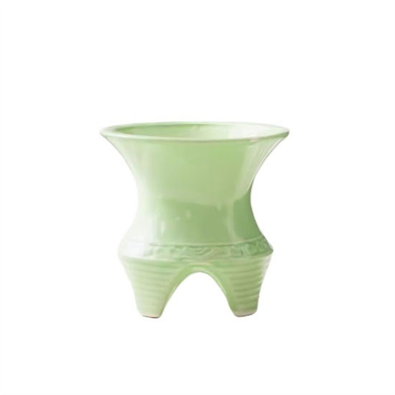 MNUvxzaewf Simple Ceramic Succulent for Home use Breathable Hanging Orchid Plant Plants Large Caliber Pot(Green)