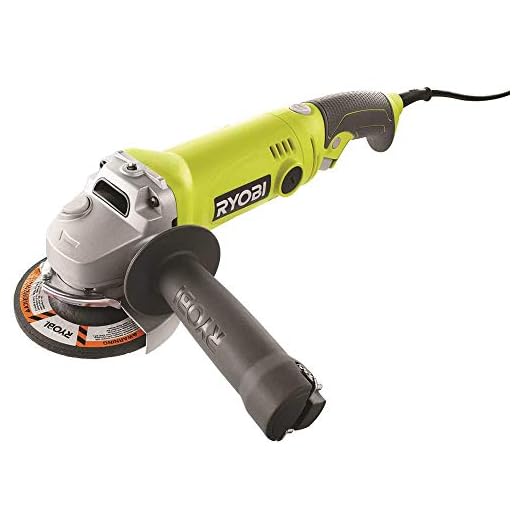 Ryobi AG454 7.5 Amp 120V AC 11,000 RPM Corded Angle Grinder w/ Rear Rotating Handle