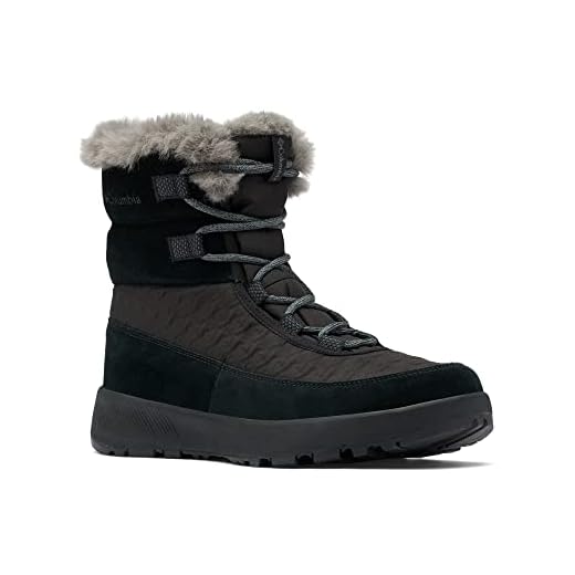 Columbia Slopeside Peak Luxe, Botas para Nieve Mujer, Black, Graphite, 41.5 EU