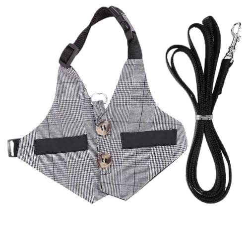 Soft Breathable Harn with Le Gentlemanly Al Your Pet Friends Harness Leash Clothes VestEscape Proof Harness (L)