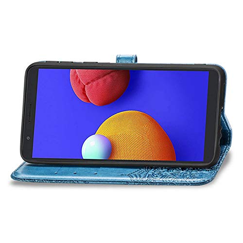 Image of ClickCase Queen Series for iPhone 15 Plus Leather Flower Embossing Wallet Flip case Magnetic Closure Flip Cover for iPhone 15 Plus (Sky Blue)