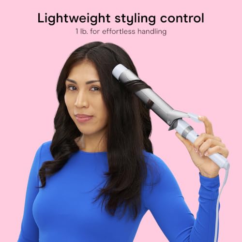 Image of Conair Double Ceramic 1 1 /2-In. XL Barrel Curling Iron, Blue /Silver | Extra-long 6-in. barrel (1.5 In.) styles big soft waves on medium to long hair