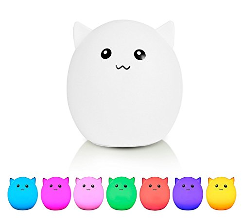 Mystery 3-Modes Silicone Soft LED Multicolor Baby Night Light, USB Rechargeable Pig Night lamp with Warm White, Single Color, Colorful Breathing Modes for Nursery Kids Children Adults Bedroom Decor(C)