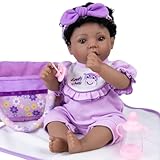 Aori Reborn Baby Dolls Black American Girl - 18' Lifelike Newborn Doll with Posable Limbs Weighted Body for Realistic Feel Handmade Collectible Gift Set Including Bassinet Outfit & Accessories