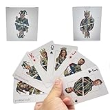 Bivpreom Trump Playing Cards with Linen Include Trump,Melania,Vance, Elon Musk and Biden Joker，Double-Sided Printing MAGA Playing Cards
