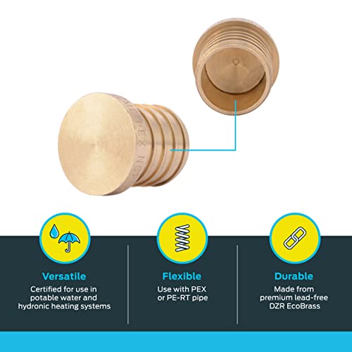 Sharkbite 1 Inch Crimp Plug, Brass Plumbing Fitting, Pex Pipe, Pe-Rt, Uc520Lfa #TOP2