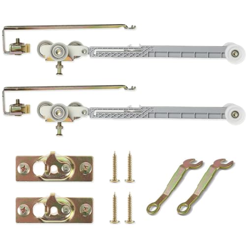 Image of 2 Set Pocket Door Soft Close Top Hanger Assemblies Fit for Johnson P /N #1060 & #1062, Works with 100, 134F, 138F, 2610F Series Track, 1 inch Nylon Ball Bearing Tri-Wheel, Bi-Direction