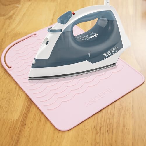 Image of ANGENIL Flat Iron Silicone Mat and Travel Case for Hair Tools - Heat Resistant Mat, Straightener Pad, and Curling Iron Sleeve (9 inch x 6.5 inch)