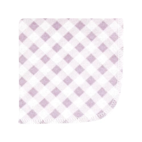 Image of Hudson Baby Unisex Baby Flannel Cotton Poly Washcloths, Purple Dainty Floral 12 Pack, One Size