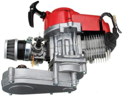 Motor ATV Mini Dirt Bike de 49 cc de 2 tiempos con caja de cambios 11T T8F Sprocket Metal Recoil Racing Filtro de aire + manillar + cable del