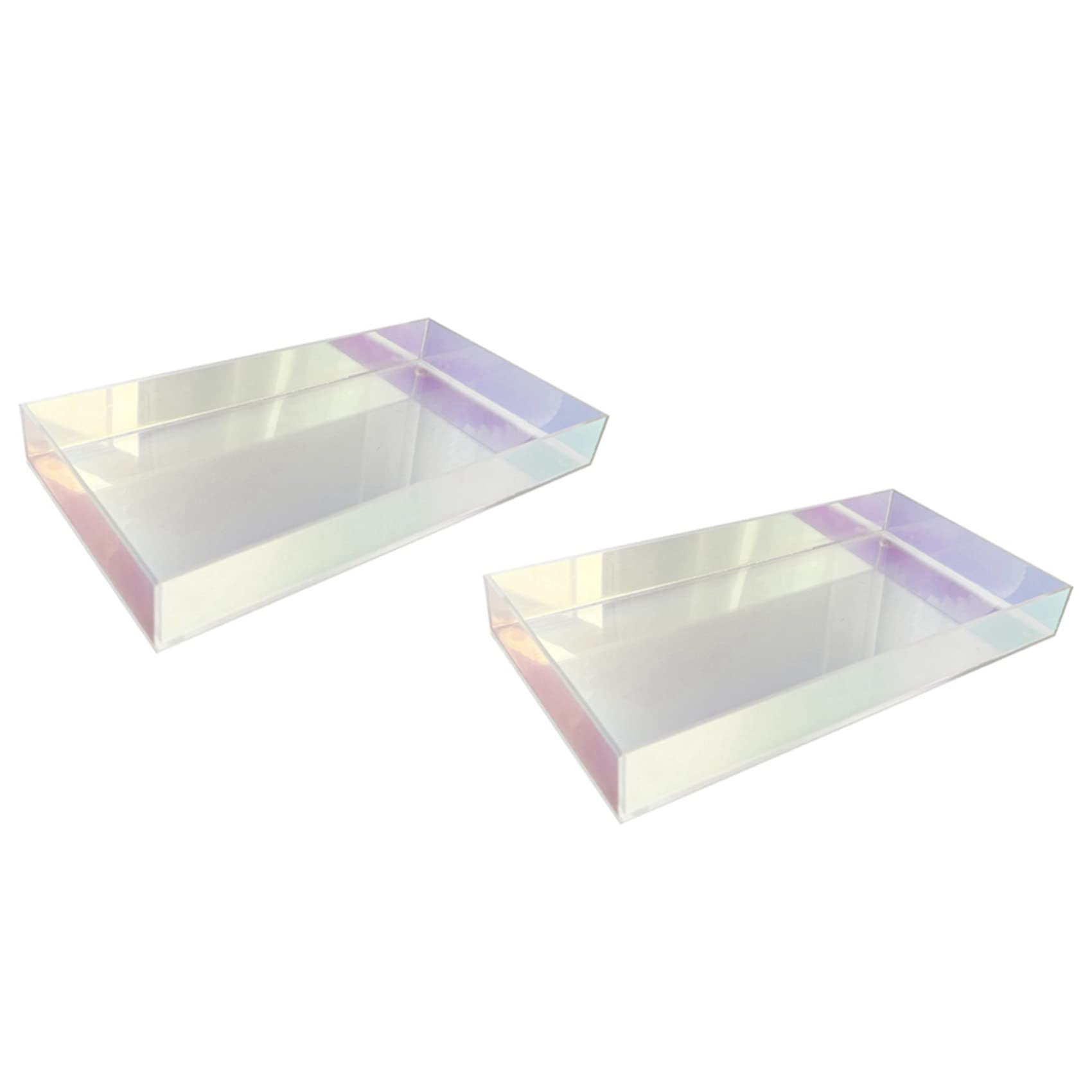 Plateau de tasse d'eau en acrylique transparent lot de 2 pour rangement cuisine