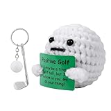 BrKern Handgehäkelter Golfball Schlüsselanhänger, Weiches Golfgeschenk für Männer & Frauen, Stressball & Emotionale Unterstützung, Golf Accessoires & Geschenkidee