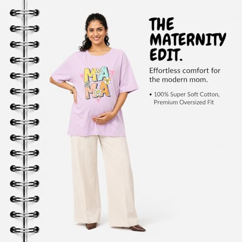 Image of The Mom Store Mom T-Shirt | Cotton | Pre and Post Pregnancy | Quirky Statements | Comfortable | Oversized