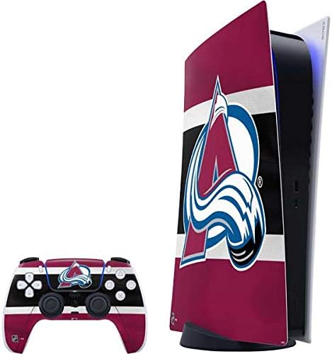 Skinit Decal Gaming Skin Compatible with PS5 Digital Edition Bundle - Officially Licensed NHL Colorado Avalanche Jersey Design