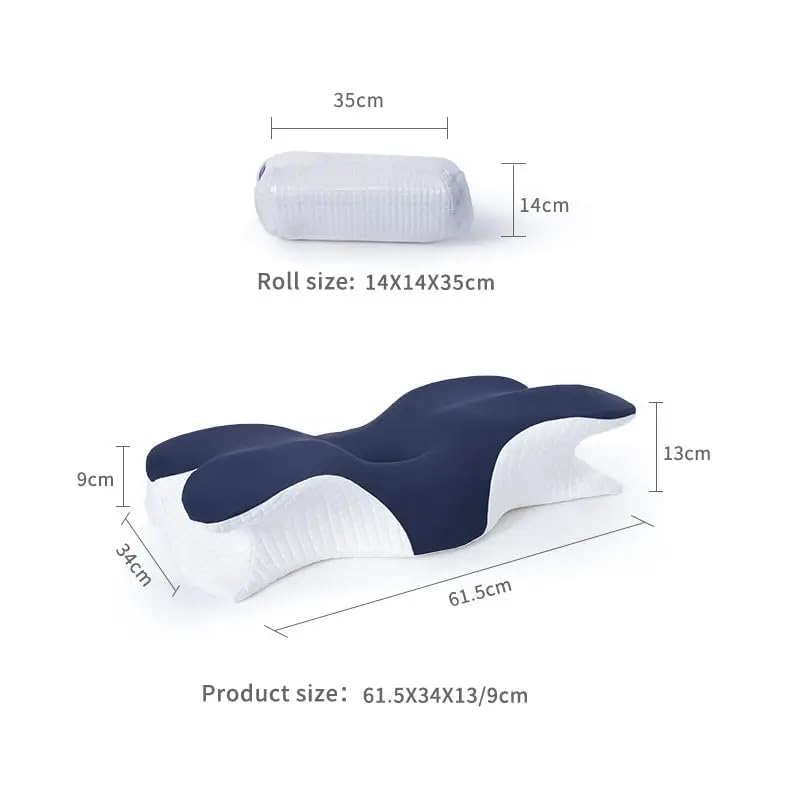 Image of Luxury Orthopedic Cervical Pillow for Neck and Shoulder Pain Relief Ergonomic Memory Foam Pillows for Sleeping Ideal for Chronic Neck Pain & Spinal Alignment Spondylitis & Contour Pillow (Design 7)