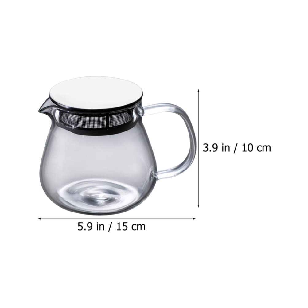 Hemoton Simple Elegant Glass Coffee Pot Handheld Kettle Drain Net Perfect Present for Housewarming