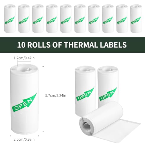 10 Stück Mini Drucker Aufkleberpapierrolle, Kamera Thermopapier, Thermodrucker Aufkleberrolle, Mini Drucker Papier, Tintenfreies Druckpapier, einfach auszutauschen